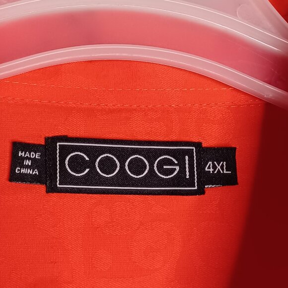 Coogi Shirt Mens 4XL Dark Orange Button Down Long Sleeve HipHop Streetwear - Picture 9 of 9